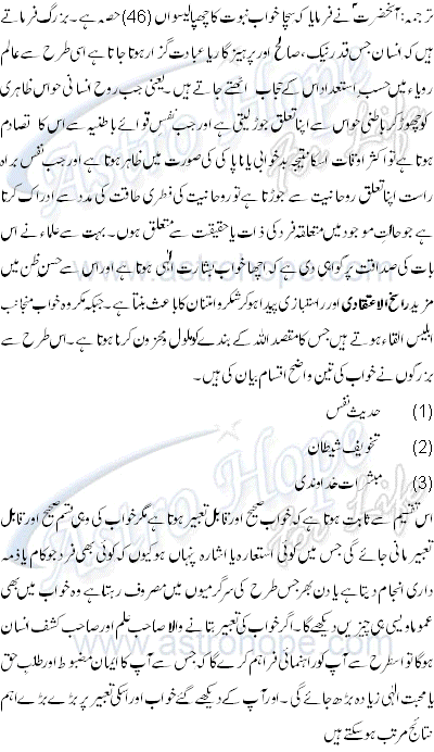 aap ka khwab , Khwab ki tabeer , dreams details in urdu